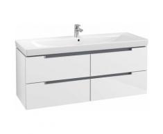 Villeroy et Boch Meuble-lavabo XL Subway 2.0 A698, Coloris: Blanc brillant, manche : argent mat