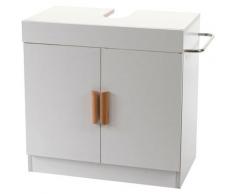 Meuble sous évier HHG-228, meuble sous vasque avec compartiment de rangement, salle de bain ~ blanc