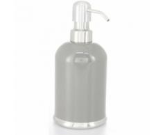 Distributeur savon en métal et inox Taupe - D 7,5 x H 17 cm