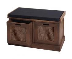 Banc 809, banc rembourré Banc de vestiaire 47x75x40cm ~ marron, rembourrage noir - HHG