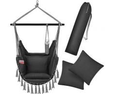 ® Fauteuil suspendu avec 2 coussins, porte-gobelet et rangement pour livres | Fauteuil suspendu