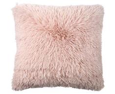 The Home Deco Factory - Coussin poils longs rose 40 x 40 cm - Rose