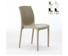 20 Chaises de Jardin en Poly-rotin BOHEME Grand Soleil café bar restaurant | Beige