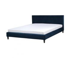 Lit double 180x200 cm bleu foncé FITOU