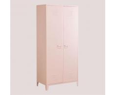 Sklum - Armoire vestiaire 2 portes en métal Pohpli Métal - Rose Guimauve