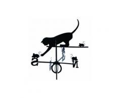 Outils Et Nature - Girouette chat et souris en fer forgé grand modèle