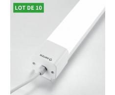 10×Anten Réglette LED 120CM Néon Tube LED 36W Reglette Etanche LED Blanc Neutre 4000K Forme Carré