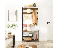 Songmics - VASAGLE Grand portemanteau, Meuble d’entrée, avec 7 crochets et banc à chaussures,