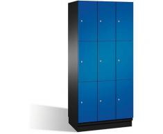 CP Armoire à casiers CAMBIO avec portes en acier - 9 casiers, largeur 900 mm - corps gris