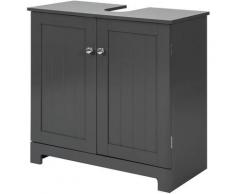 Sobuy - BZR18-DG Meuble sous-Lavabo à 2 étages et 2 Portes Meuble de Rangement de Salle de Bain