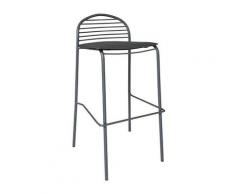 Lot de 4 tabourets en fer gris avec assise en simili cuir - Fashion Commerce