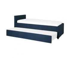 Lit gigogne en tissu bleu marine 90 x 200 cm MARMANDE