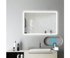 Miroir salle de bain 100x60cm anti-buée Mural Lumière Illumination avec éclairage LED