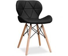 Privatefloor - Chaise à Manger Deswick Style Scandinave Premium Design - Similicuir Noir