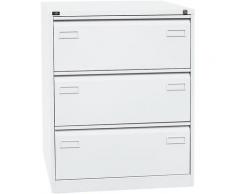 Certeo - BISLEY Classeur pour dossiers suspendus LIGHT, à 2 rangées, 3 tiroirs, format A4 blanc