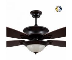Ventilateur de Plafond LED Vintage avec Tª Couleur Sélectionnable 20W Noir Sélectionnable