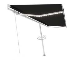 Auvent manuel rétractable avec LED 500x350 cm Anthracite