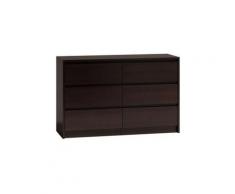 IRIS 120 - Commode de chambre - 6 tiroirs - 120x40x75cm - Meuble de rangement - Style Scandinave