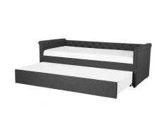 Lit gigogne gris foncé 80 x 200 cm LIBOURNE