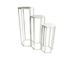 Sellettes assorties en métal (Lot de 3) blanc - Blanc