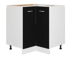 Armoire plancher d'angle Noir 75,5x75,5x80,5 cm Aggloméré