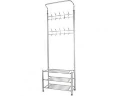 WYCTIN®Porte-manteau Portant vestiaire d'entrée style contemporain multi-rangements 67L x 30l x