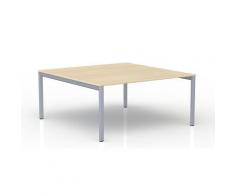 Certeo - EOL | Table de réunion 165 x 160 cm | Plateau chêne clair | Piétement gris aluminium