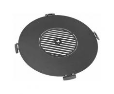 Barbecue Plaque pour braséro 98 cm avec une grille 46 cm et 4 poignées