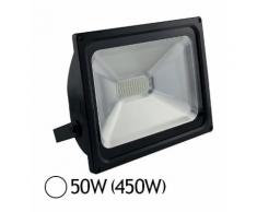 Projecteur Led 50W (450W) IP65 Finition noir Blanc jour 6000°K