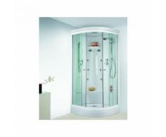 Cabine de douche quart de rond portes coulissantes transparentes - 90 x 90 cm - Odyssée - Leda