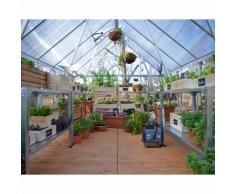 Serre de jardin en polycarbonate Hybrid 6,84 m², Couleur Argent, Ancrage au sol Non - longueur :