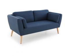 Mc Haus - Canape EVY bleu marine 2 places design nordic salon salle manger 160x80x76cm