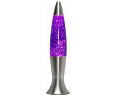 Lampe à lave Angelina dans le style rétro au design vintage avec liquide pailleté violet G9 H:40 cm
