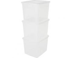 . set - 3 boîtes de rangement avec couvercle - Modular Clear Box - MCB-30. plastique. transparent.