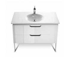 Meuble Unik KALAHARI-N 1000 blanc laqué brillant et lavabo