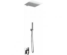 Set pour douche double fonction modéle slim avec douchette à main et pommeau douche – 30x30 cm