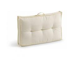 Oviala - Coussin dossier matelassé rectangulaire (60 x 40 x 12 cm) - Multicolore - Ecru