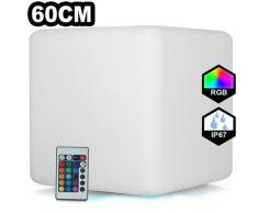 Cube LED Lumineux Multicolore 60CM Rechargeable Sans Fil