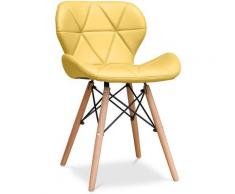 Premium Chaise Deswick capitonnée Wito - Similicuir Jaune