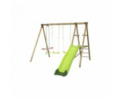 Portique en bois AZUKI Trigano 2,30 m. + toboggan 5 enfants