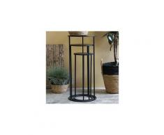 Lot de 3 sellettes rondes 32, 27 et 22 cm en métal noir mat