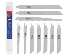 Lames de Scie Sabre 10-Piece pour Bois et Métal avec Boîte de Rangement.
