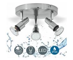 Plafonnier LED 3 spots éclairage plafond salle de bain IP44 spot luminaire plafond