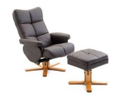 Homcom - Fauteuil relax inclinable style contemporain repose-pieds coffre rangement revêtement
