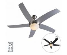 Ventilateur plafond en acier - Cool 52 Qazqa Design, Moderne Luminaire interieur Rond