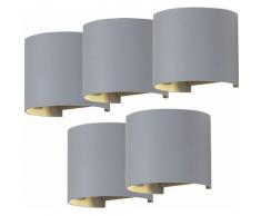5x appliques murales d'extérieur à LED effet jardin lumières UP & DOWN, lumière orientable