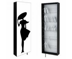 SWIVBOX | Armoire à chaussures avec porte pivotante 190x63.6x18 cm | 5 étagères | Impression UV |