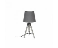 Lampe bois Runo - Trépied - H 58 cm - Gris - Livraison gratuite