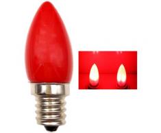 E12 Diode Electroluminescente Bougie Ampoule 1.5W Verre Rouge Couverture Rouge Ampoule D'Eclairage