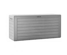 Coffre de rangement en plastique gris 120x46x57cm malle de stockage Coffre Woody